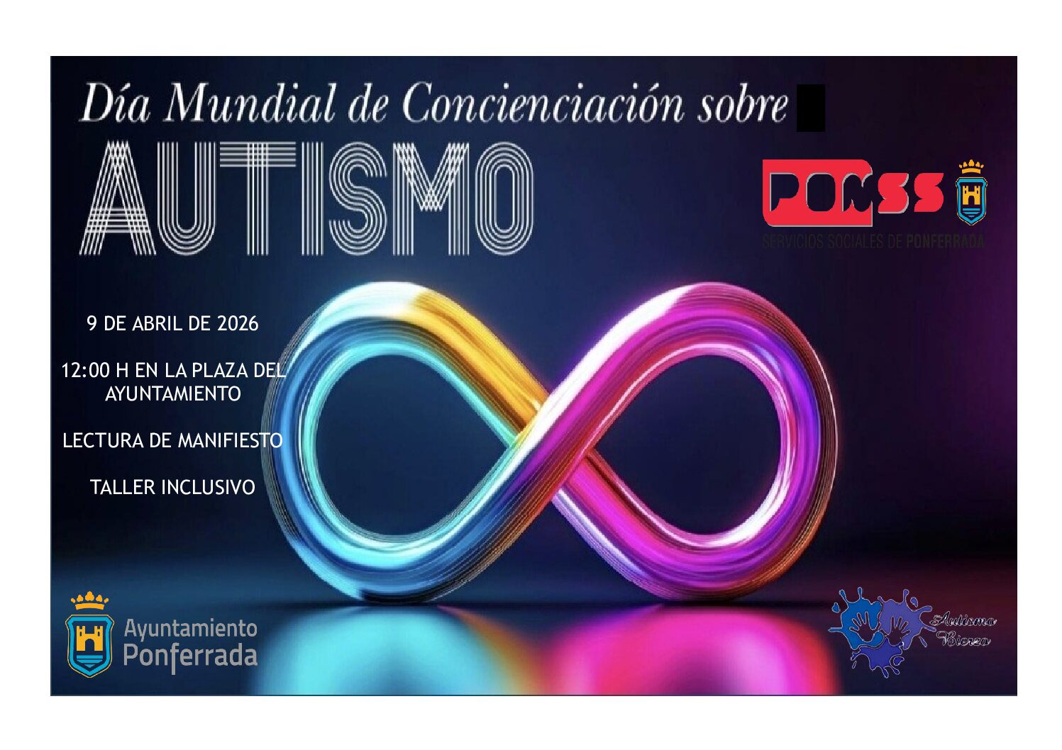 El Ayuntamiento de Ponferrada conmemora el Día Mundial de Concienciación sobre el Autismo el 9 de abril