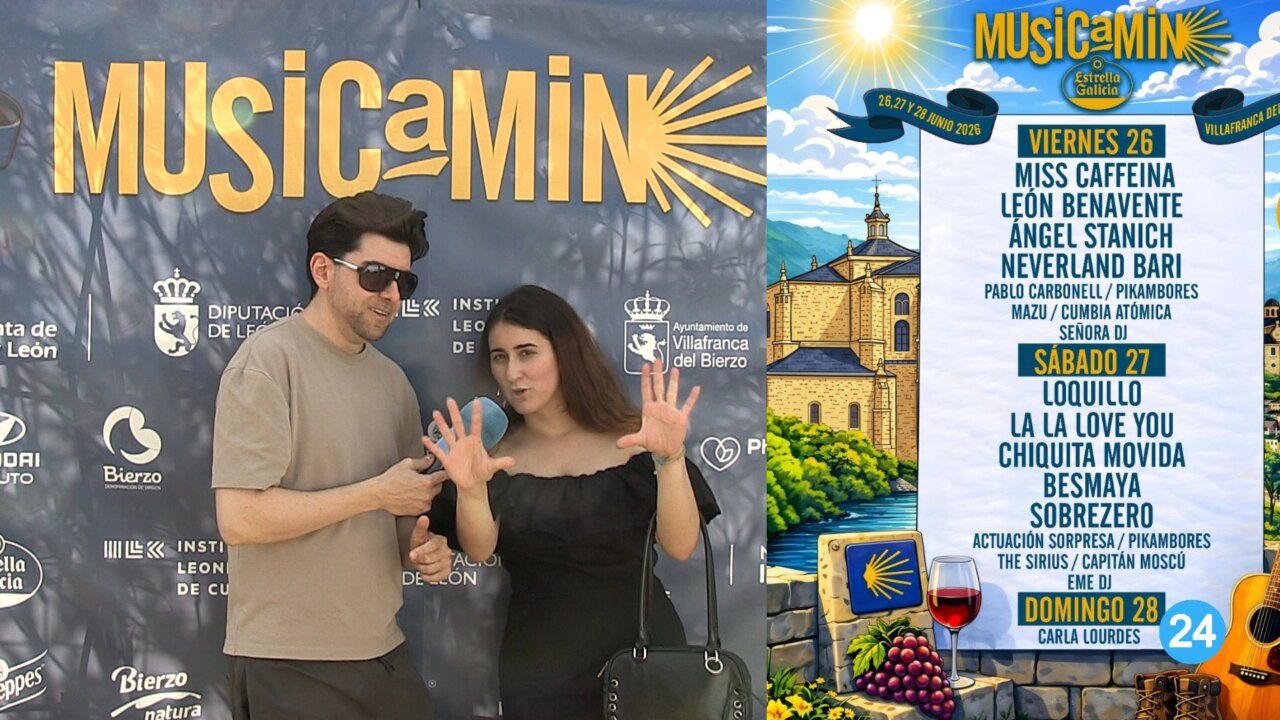 Mazu y un acompañante en la presentación del festival Musicamino en Malumba