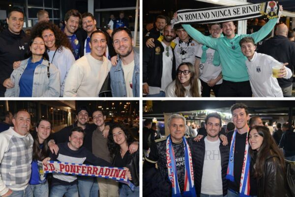 Aficionados de la Ponferradina en el Bar El Toralín animando al equipo.