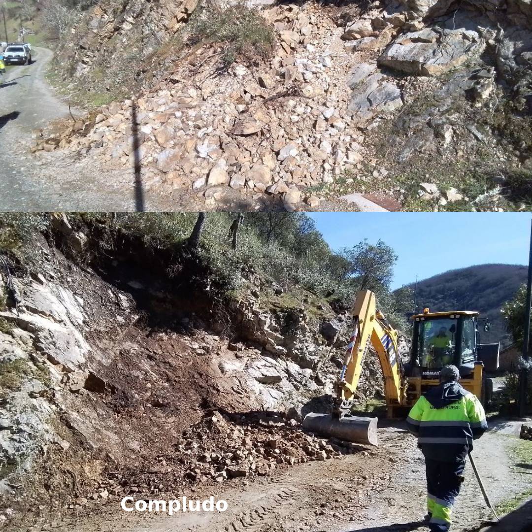 Trabajos de la Brigada de Obras en Ponferrada, limpieza de escombros