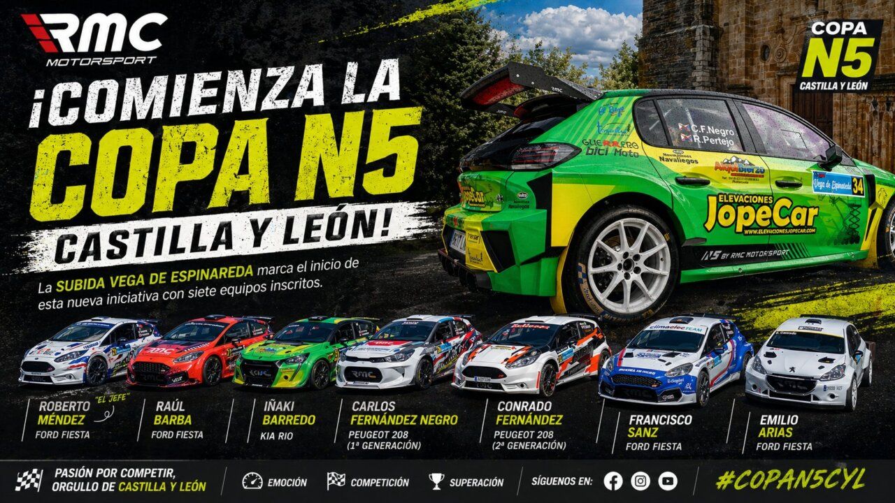 Coches de competición en la Copa N5 Castilla y León en Vega de Espinareda