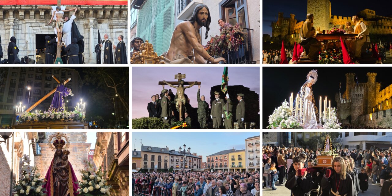 Procesión del Domingo de Resurrección en Ponferrada con participación masiva.