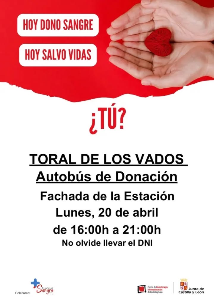 Cartel de campaña de donación de sangre en Toral de los Vados