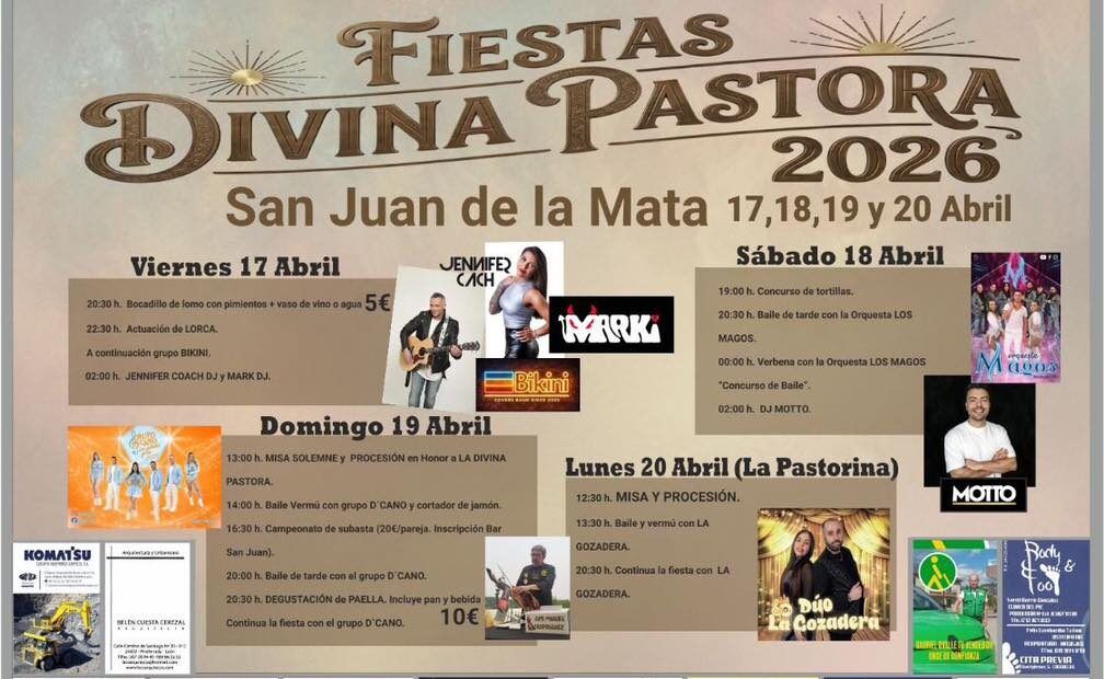 Cartel de las fiestas de la Divina Pastora en San Juan de la Mata