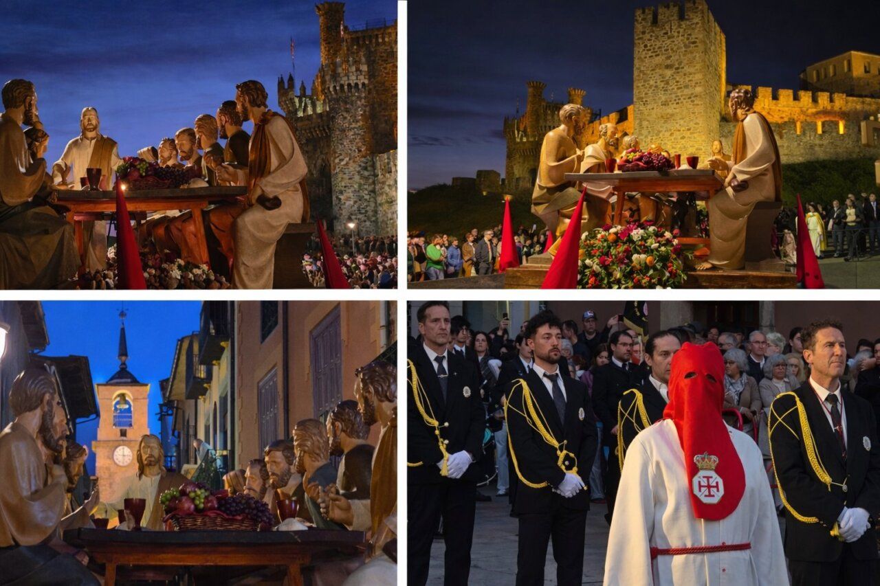 Representación de la Santa Cena en la procesión de Semana Santa