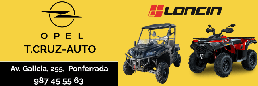 Banner publicitario de Opel T. Cruz Auto en Ponferrada