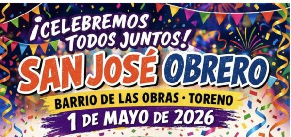 Cartel de la celebración de San José Obrero en Toreno con actividades y música