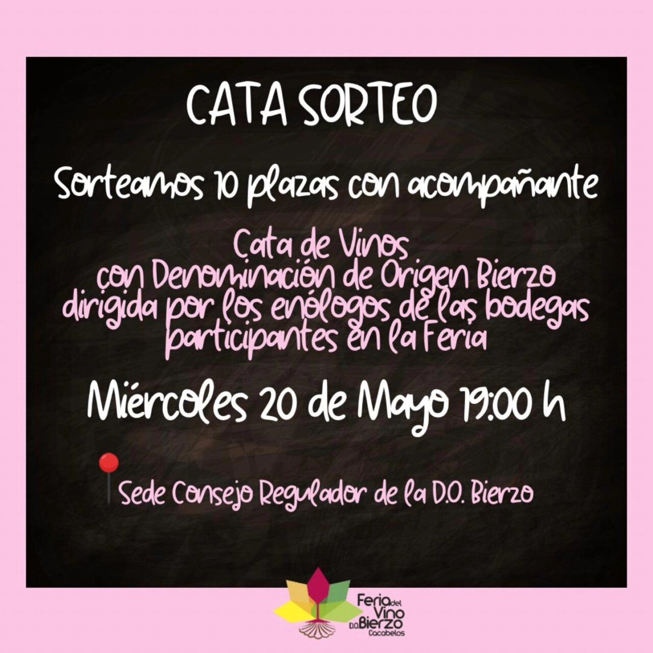 Cartel del sorteo de cata de vinos en Cacabelos