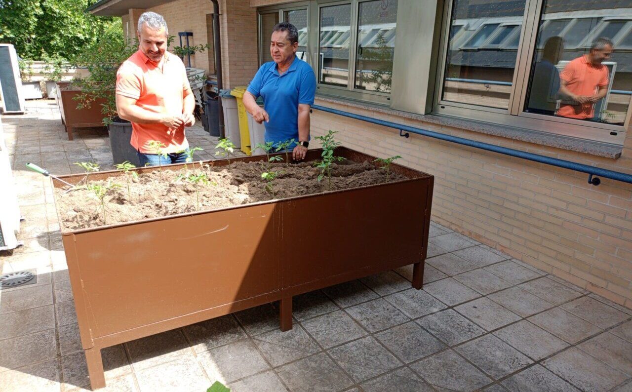 Los alumnos de la Escuela Taller “Pablo Voces” construyen huertos urbanos adaptados para mayores