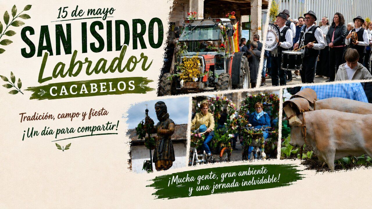 Tractores decorados en la fiesta de San Isidro en Cacabelos