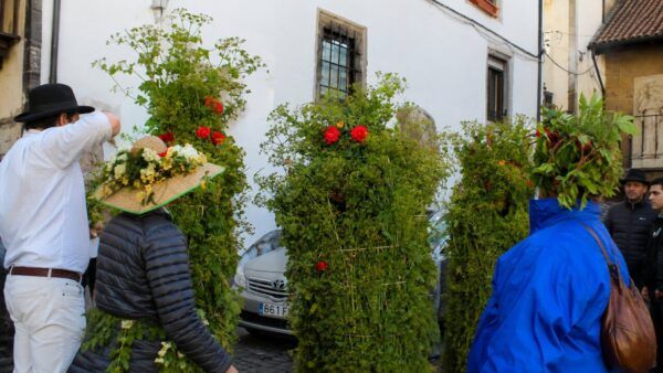 Participantes de la festividad de Los Maios en Villafranca del Bierzo
