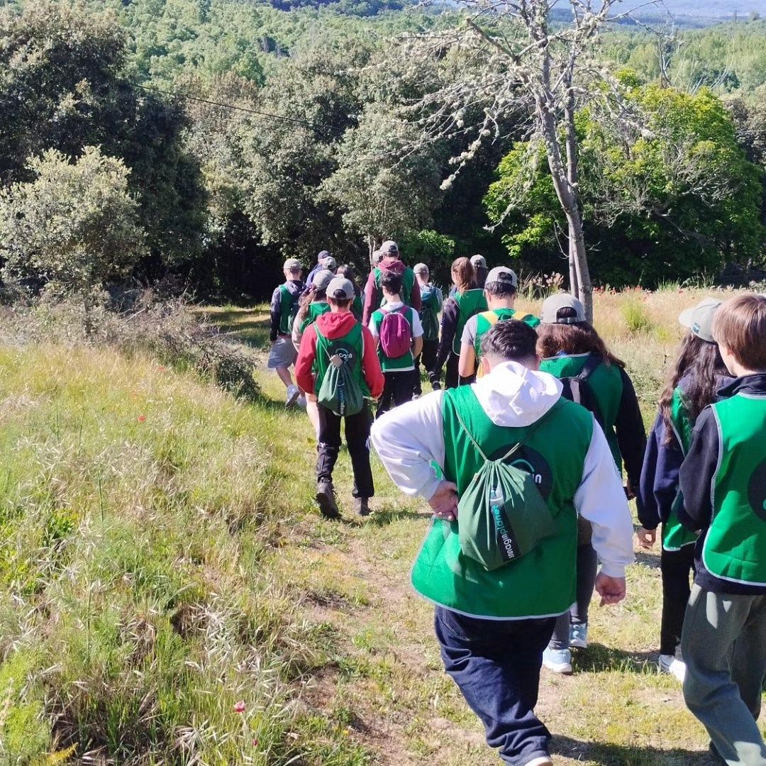 Estudiantes del I.E.S. Álvaro Yáñez limpiando el monte de Arlanza