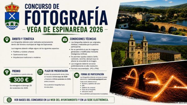 Cartel del concurso de fotografía en Vega de Espinareda 2026