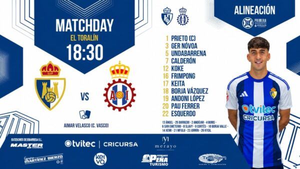 Alineación de la SD Ponferradina para el partido contra el Real Unión en El Toralín.