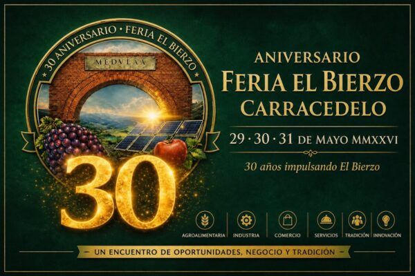 Cartel del 30 aniversario de la Feria El Bierzo en Carracedelo