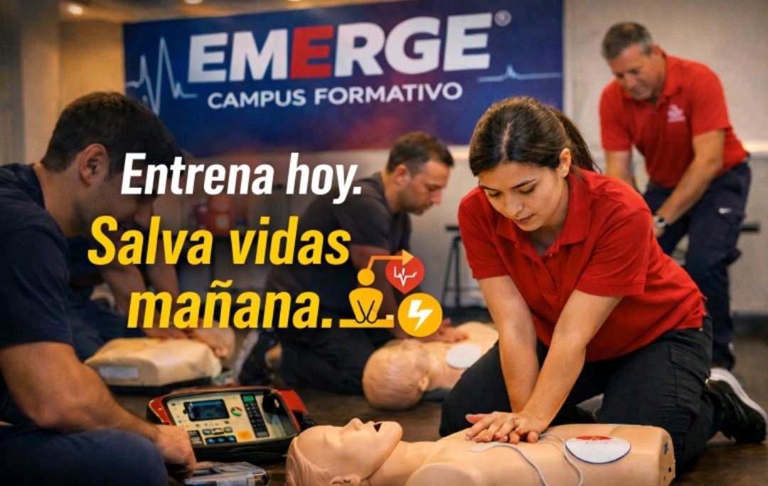 Entrenamiento en primeros auxilios y emergencias con maniquíes.