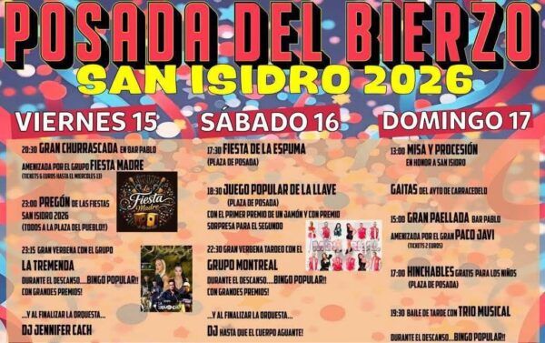 Vista del Ayuntamiento de Carracedelo durante la celebración de San Isidro 2026