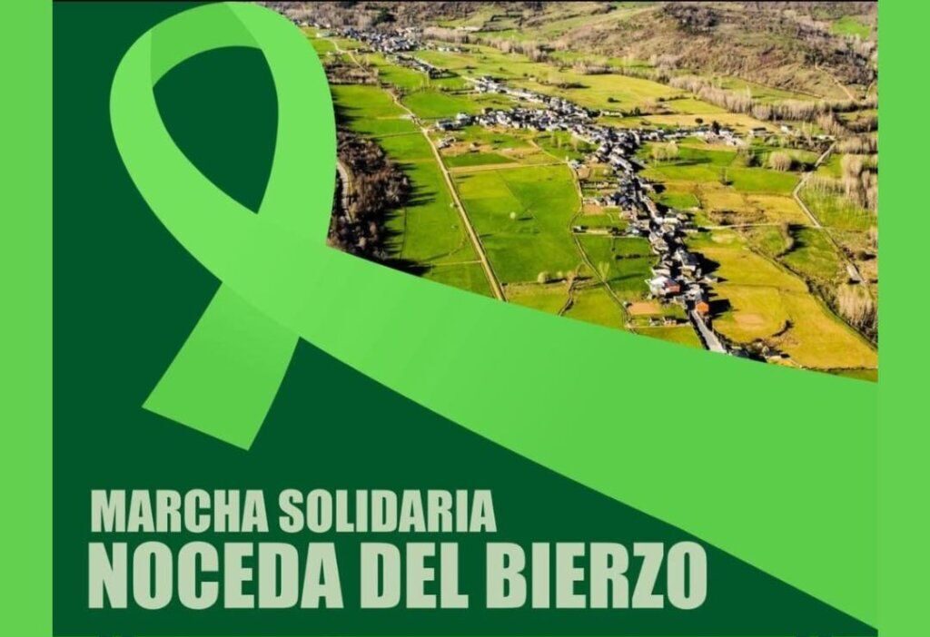 Ayuntamiento de Noceda del Bierzo con fondo verde de marcha solidaria