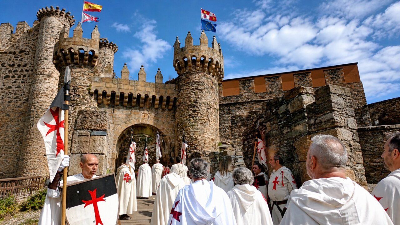 Desfile de cambio de guardia en el Castillo de Ponferrada