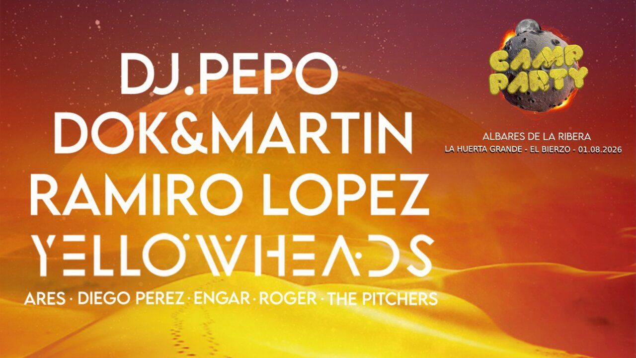 Cartel del festival Camp Party en Albares de la Ribera con artistas destacados