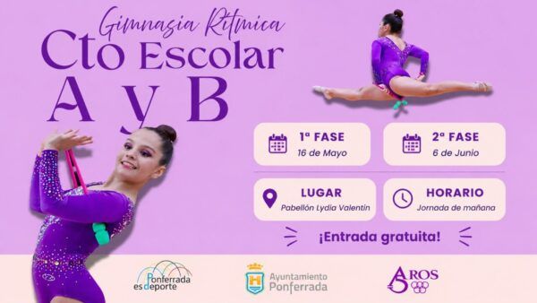 Gimnasta en el Campeonato Escolar de Gimnasia Rítmica en Ponferrada