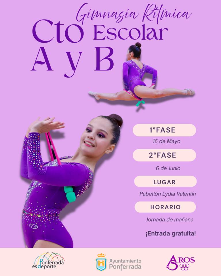 Gimnasta en competición de gimnasia rítmica en el Pabellón Lydia Valentín