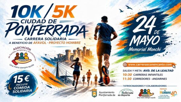Cartel de la carrera solidaria 10K/5K en Ponferrada