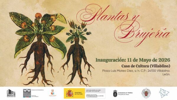 Cartel de la exposición sobre plantas y brujería en Villablino