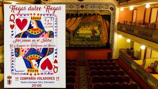 Cartel de la Compañía Voladores en el Teatro Enrique Gil y Carrasco