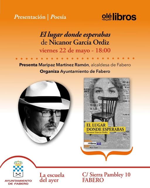 Cartel de la presentación del poemario El lugar donde esperabas en Fabero