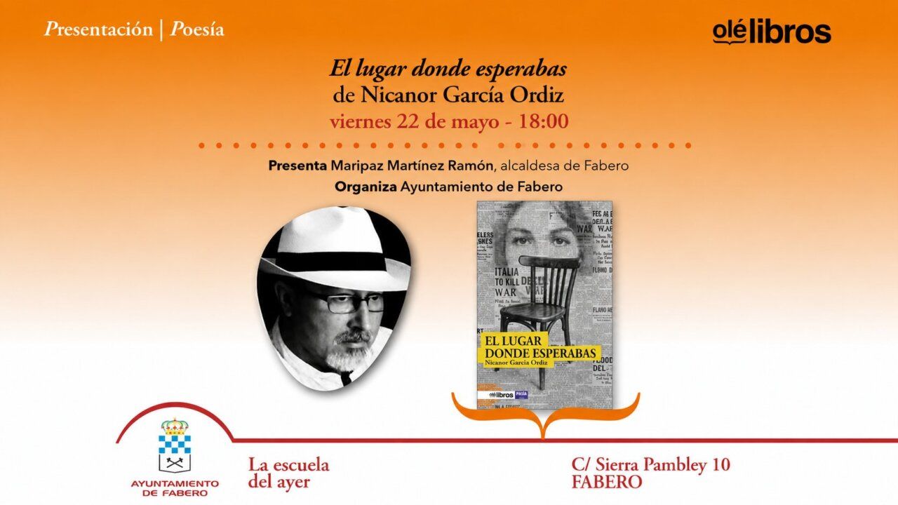 Cartel de presentación del poemario El lugar donde esperabas en Fabero