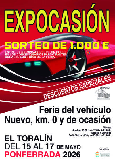 Cartel de la feria Expocasion en Ponferrada con detalles del evento