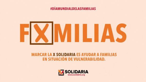 Mensaje sobre la importancia de marcar la X Solidaria para ayudar a familias