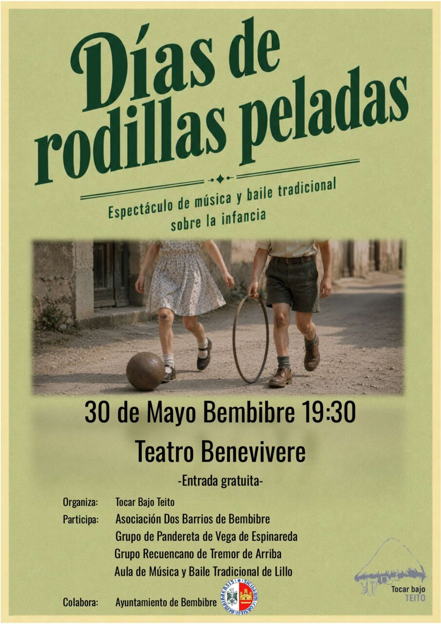 Cartel del espectáculo Días de rodillas peladas en el Teatro Benevívere