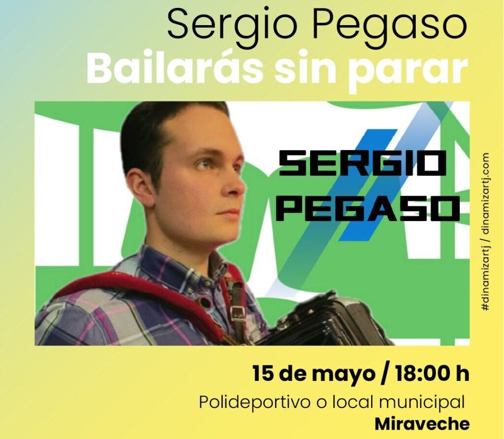 Sergio Pegaso promocionando su espectáculo Bailarás sin parar en Miraveche