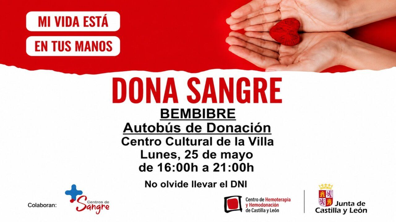 Cartel de campaña de donación de sangre en Bembibre