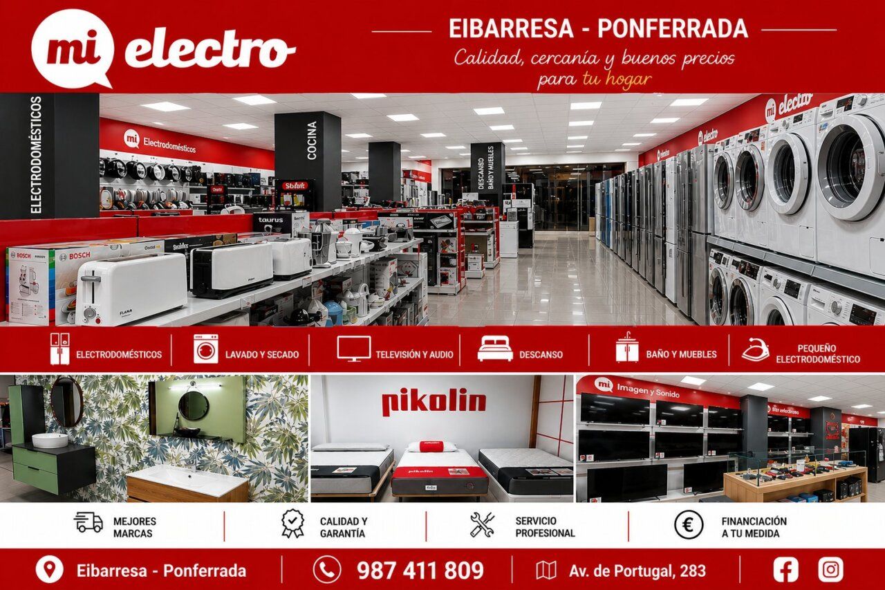 Interior de la tienda Mi Electro Eibarresa con electrodomésticos