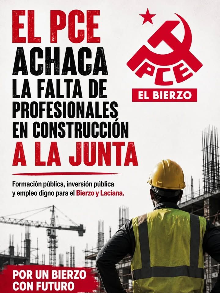 Cartel sobre la escasez de trabajadores en construcción en El Bierzo