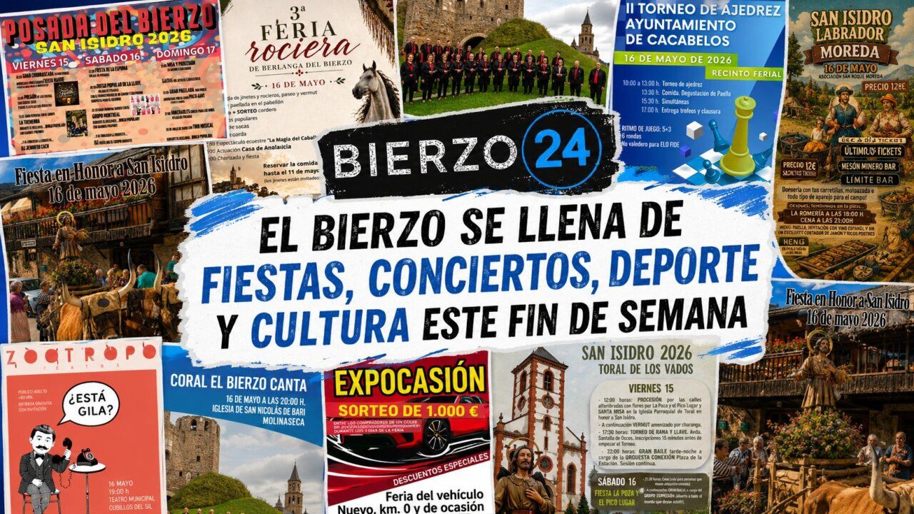 Collage de eventos culturales y festivos en El Bierzo