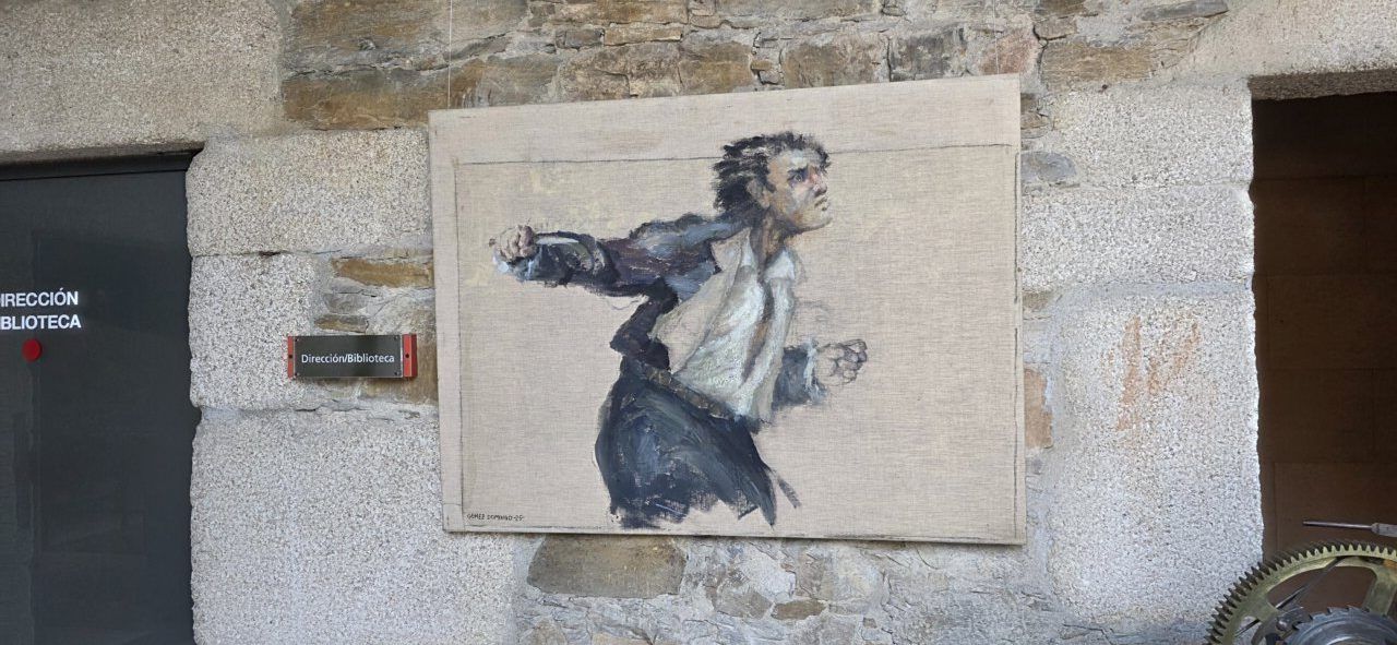 Pintura de Luis Gómez Domingo en la exposición sobre la guerra en el Museo del Bierzo