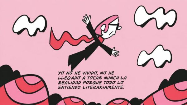 Caricatura de Francisco Umbral en una exposición cultural