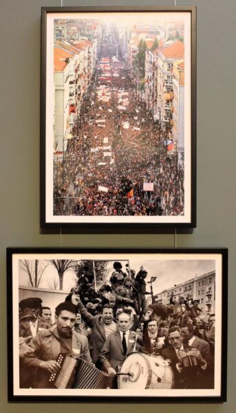 Fotografías de la exposición sobre el 1º de Mayo en España y Portugal