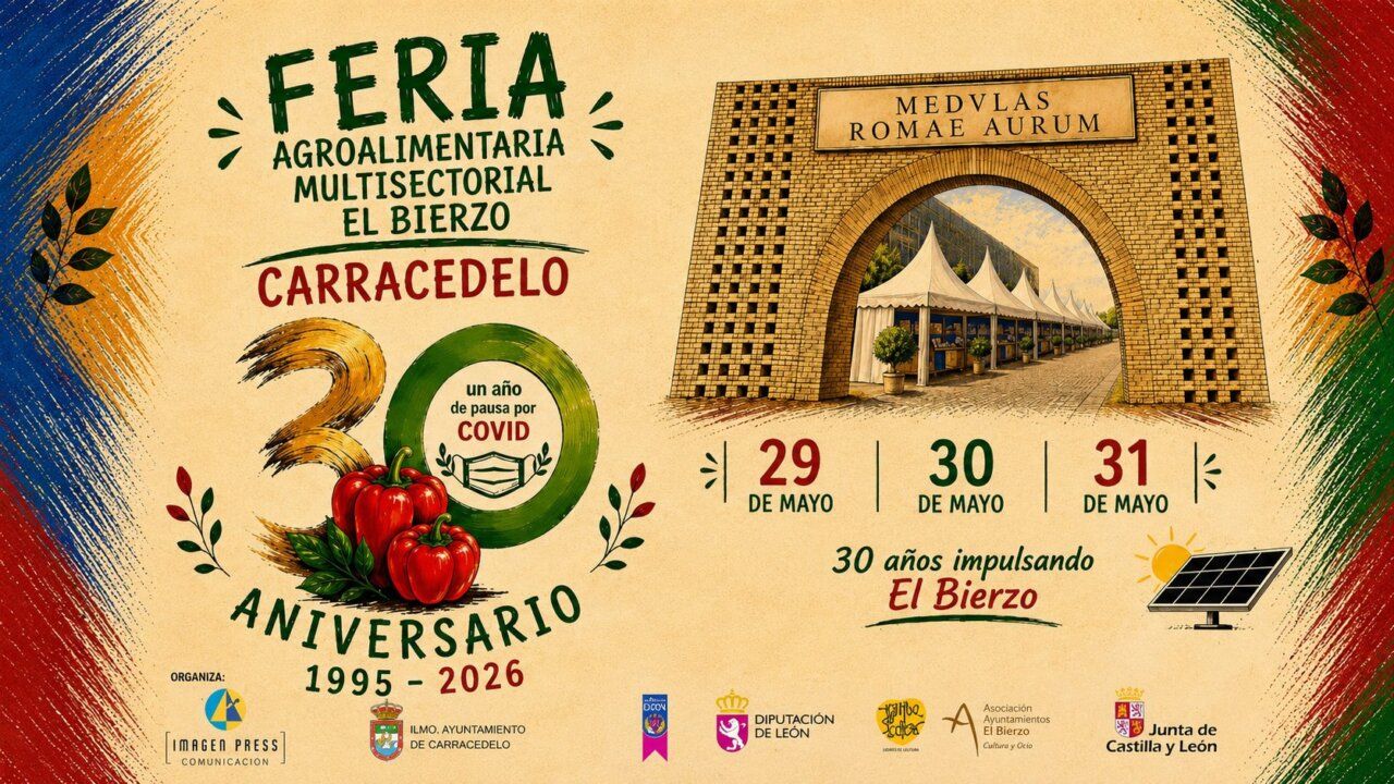 Cartel de la XXX Feria Agroalimentaria Multisectorial de El Bierzo en Carracedelo