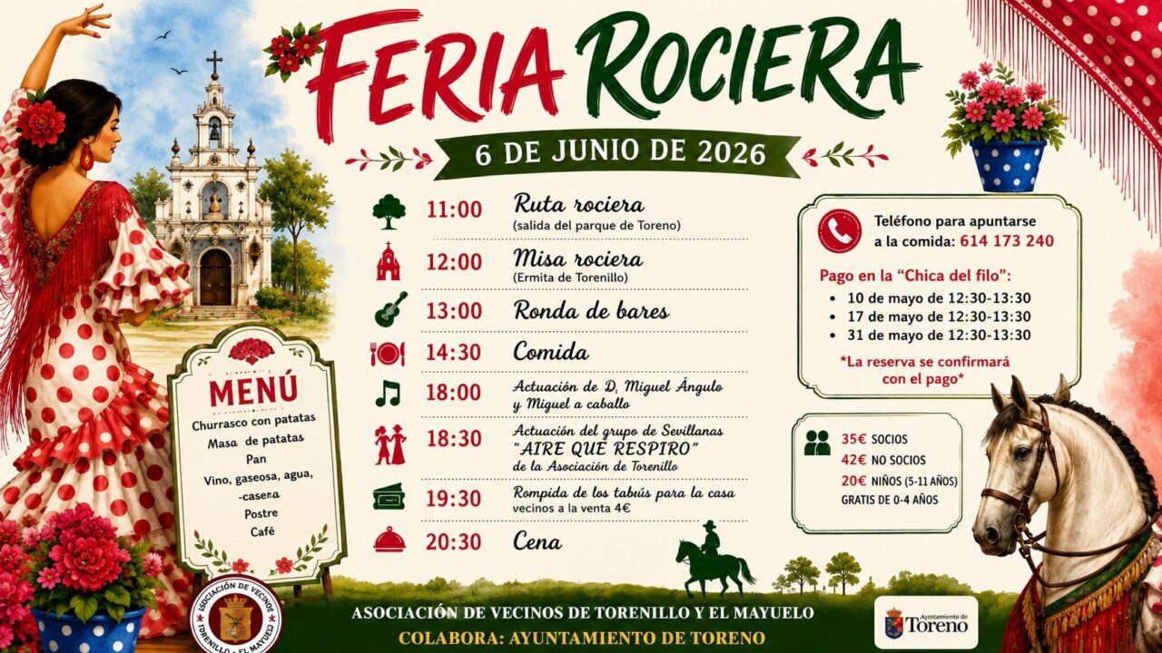 Cartel de la fiesta popular en Toreno con actividades y programación