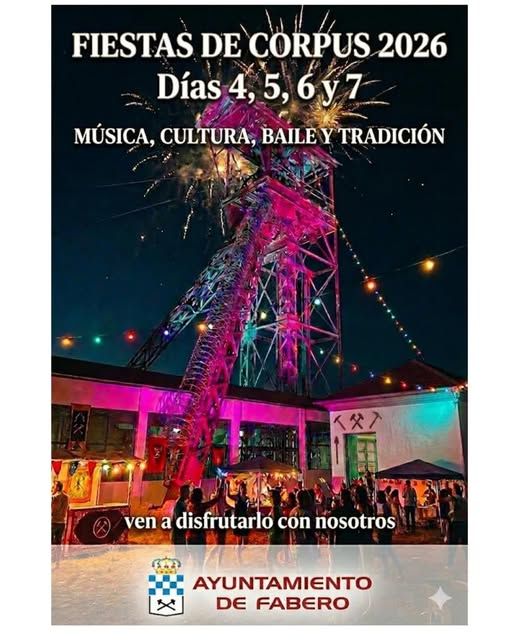 Cartel de las Fiestas del Corpus 2026 en Fabero con actividades culturales