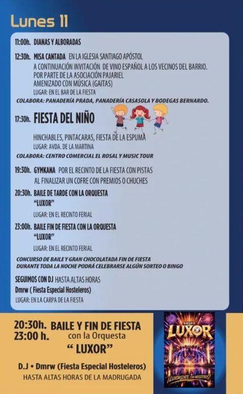 Programa de actividades de las Fiestas Patronales de Flores del Sil 2026