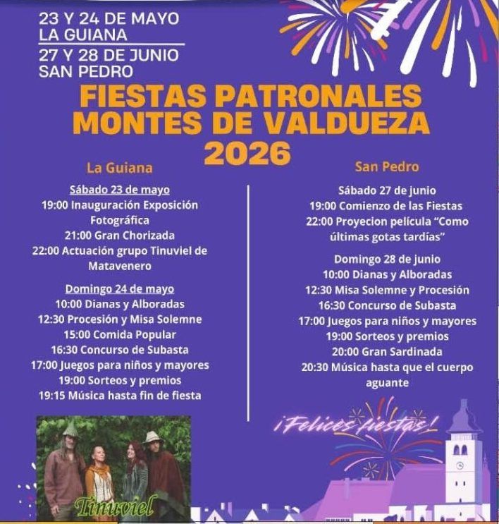 Cartel de las fiestas patronales Montes de Valdueza 2026