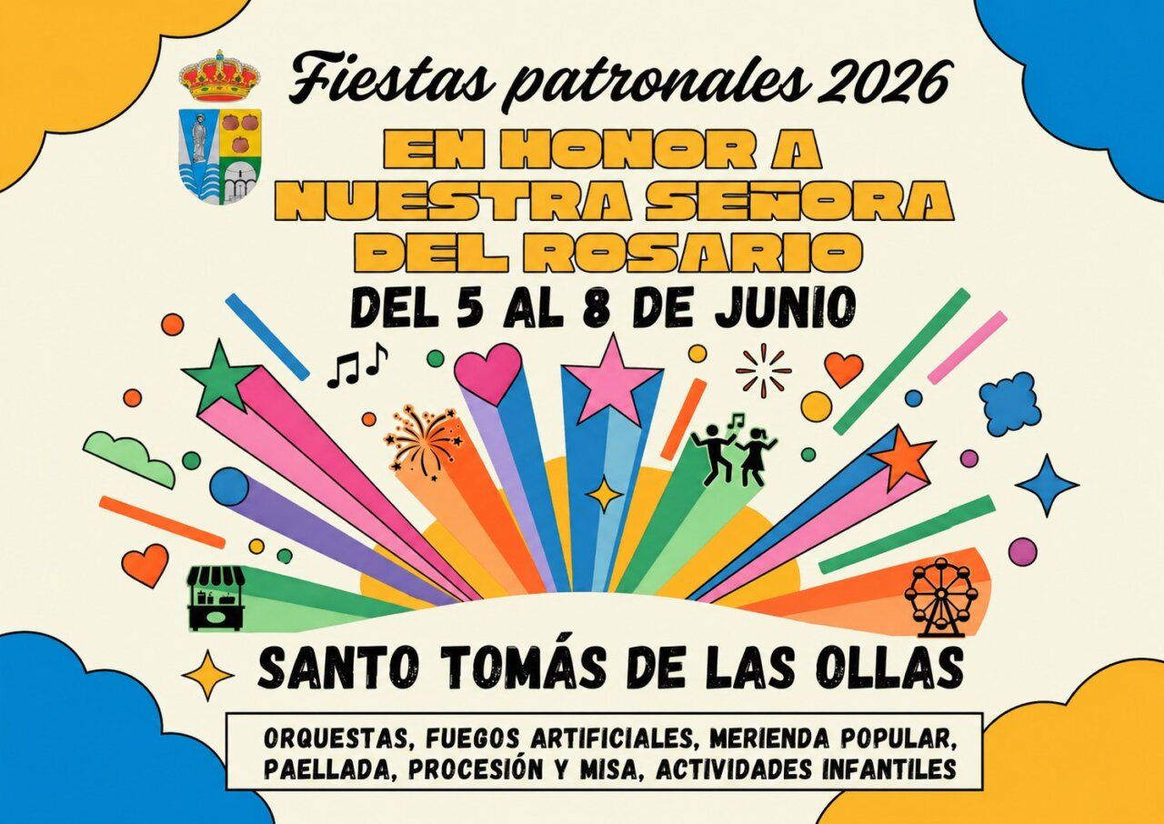 Cartel de las fiestas patronales en Santo Tomás de las Ollas 2026