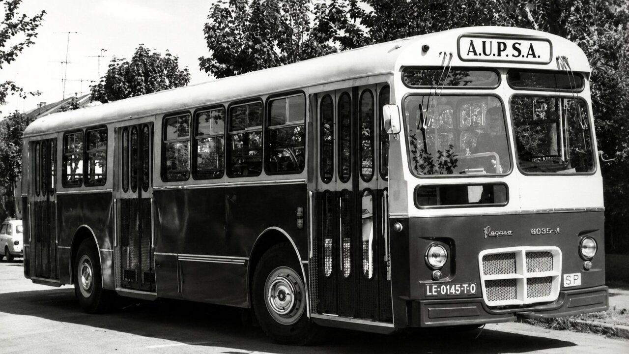 Autobús antiguo que operaba entre Ponferrada y La Térmica