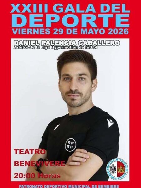 Daniel Palencia Caballero, árbitro de fútbol, en la XXIII Gala del Deporte de Bembibre.